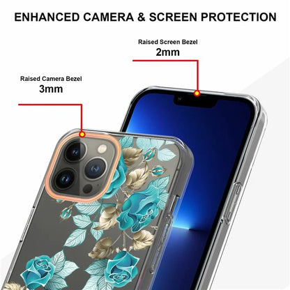 YB IMD-8 Series for iPhone 16 Pro Max TPU Case Flower Pattern IMD IML Phone Cover