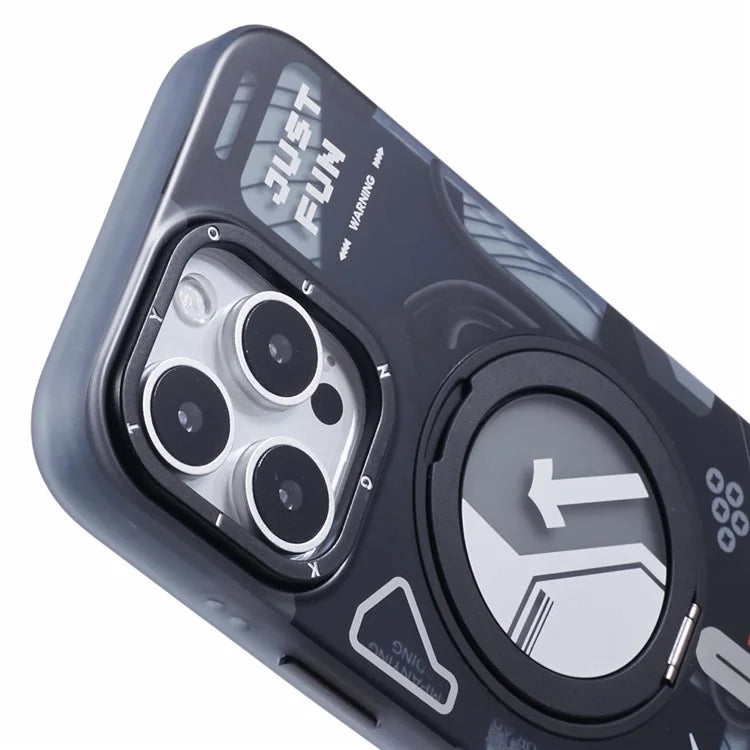YOUNGKIT for iPhone 16 Pro Max Magnetic Case Rotating Kickstand IMD TPU Phone Cover