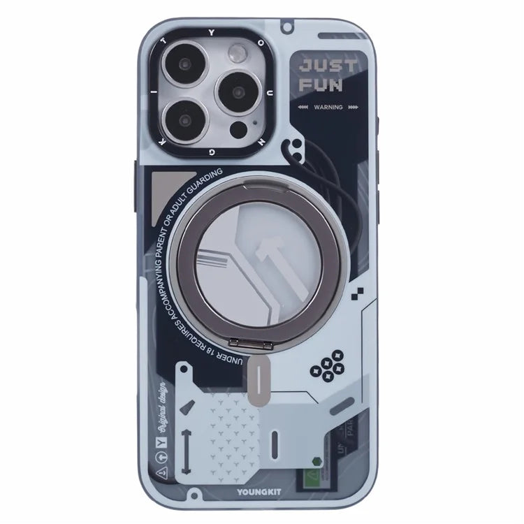 YOUNGKIT for iPhone 16 Pro Max Magnetic Case Rotating Kickstand IMD TPU Phone Cover
