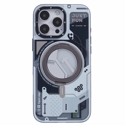 YOUNGKIT for iPhone 16 Pro Max Magnetic Case Rotating Kickstand IMD TPU Phone Cover