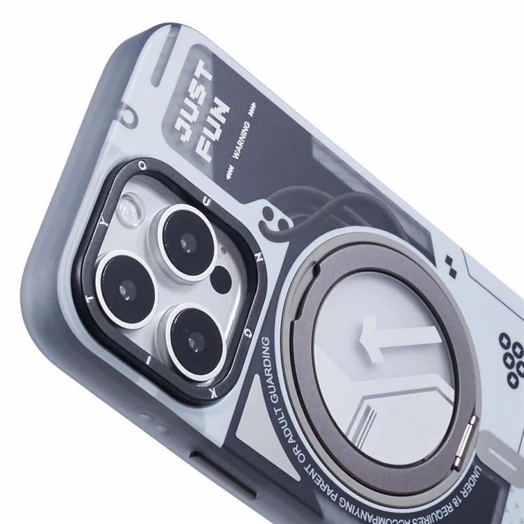 YOUNGKIT for iPhone 16 Pro Max Magnetic Case Rotating Kickstand IMD TPU Phone Cover