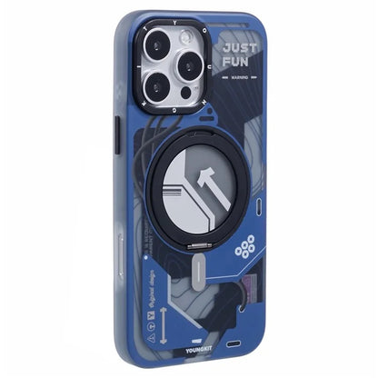 YOUNGKIT for iPhone 16 Pro Max Magnetic Case Rotating Kickstand IMD TPU Phone Cover