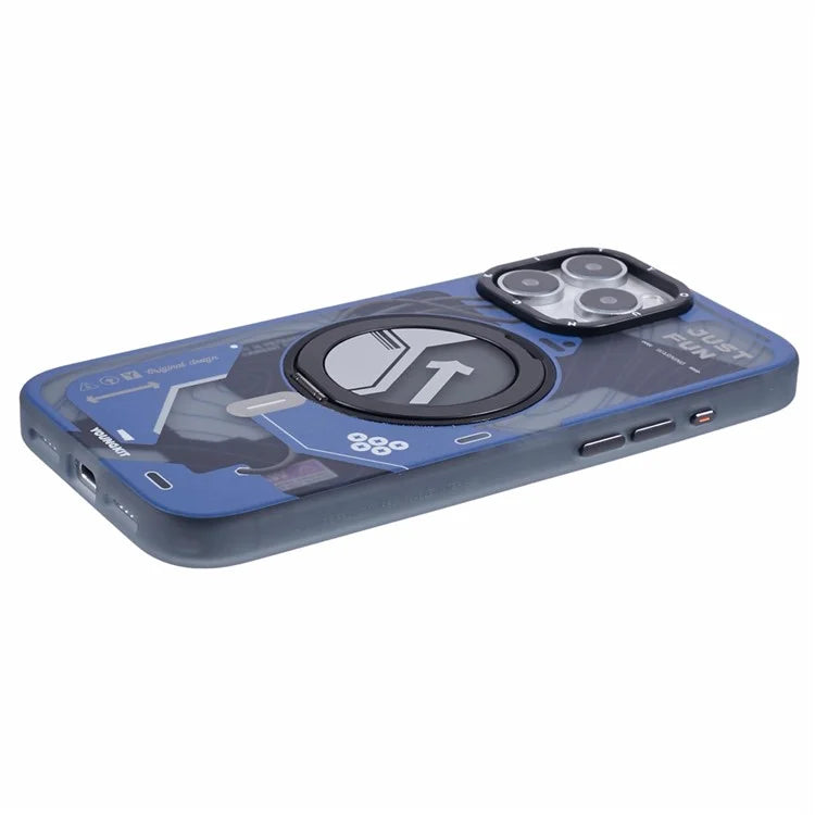 YOUNGKIT for iPhone 16 Pro Max Magnetic Case Rotating Kickstand IMD TPU Phone Cover