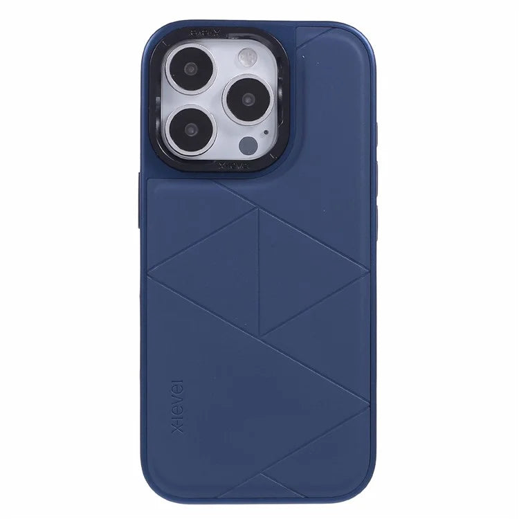 X-LEVEL For iPhone 16 Pro Max Case Geometric PC+TPU+Leather Anti-Scratch Phone Cover