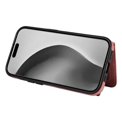 001 For iPhone 16 Pro Max Case Secure-Grip Kickstand Leather + TPU Phone Cover