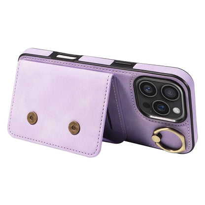 001 For iPhone 16 Pro Max Case Secure-Grip Kickstand Leather + TPU Phone Cover