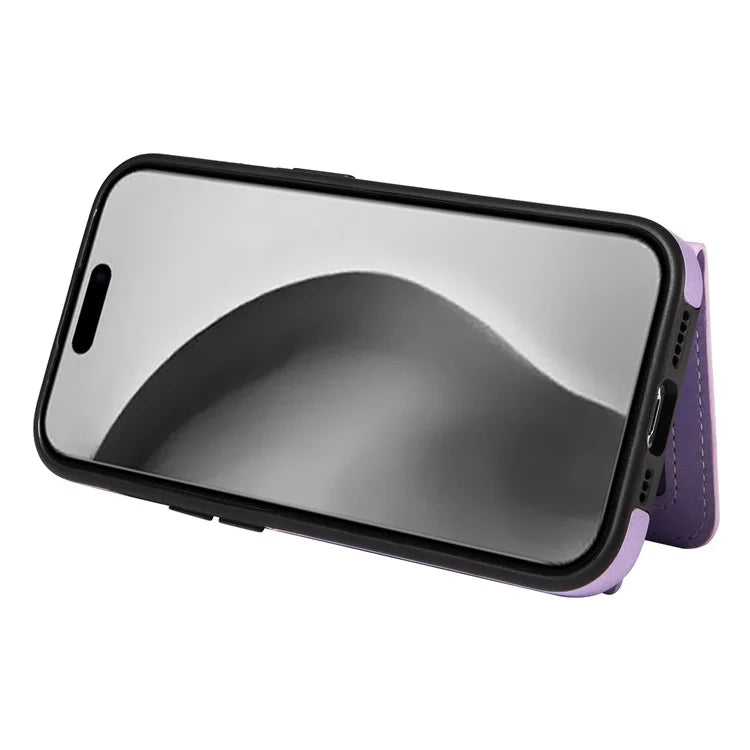 001 For iPhone 16 Pro Max Case Secure-Grip Kickstand Leather + TPU Phone Cover