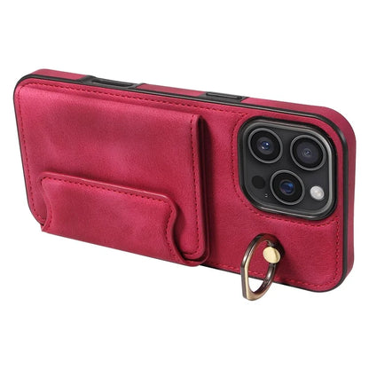 001 For iPhone 16 Pro Max Case Secure-Grip Kickstand Leather + TPU Phone Cover