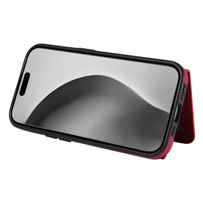 001 For iPhone 16 Pro Max Case Secure-Grip Kickstand Leather + TPU Phone Cover