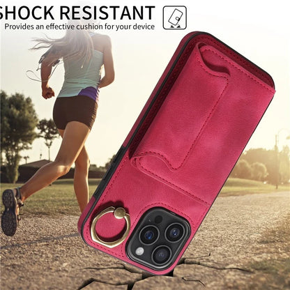 001 For iPhone 16 Pro Max Case Secure-Grip Kickstand Leather + TPU Phone Cover