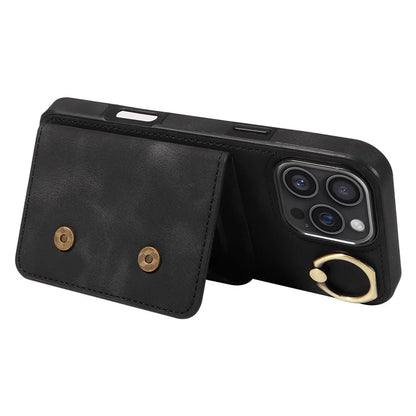 001 For iPhone 16 Pro Max Case Secure-Grip Kickstand Leather + TPU Phone Cover