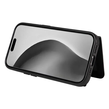 001 For iPhone 16 Pro Max Case Secure-Grip Kickstand Leather + TPU Phone Cover