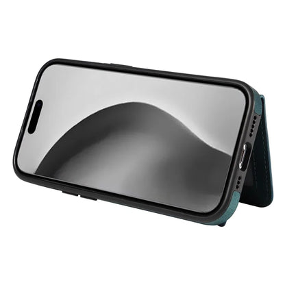 001 For iPhone 16 Pro Max Case Secure-Grip Kickstand Leather + TPU Phone Cover