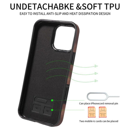 001 For iPhone 16 Pro Max Case Secure-Grip Kickstand Leather + TPU Phone Cover