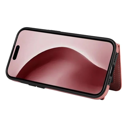 001 For iPhone 16 Plus Case Secure-Grip Kickstand Leather + TPU Phone Cover