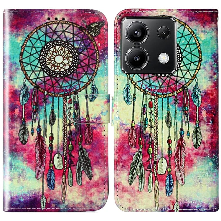 For Xiaomi Poco X6 5G / Redmi Note 13 Pro 5G Case Pattern PU Leather Flip Phone Cover