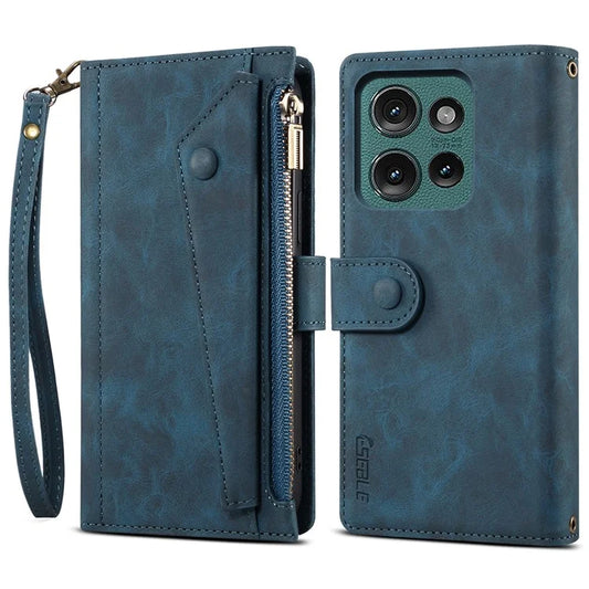 ESEBLE Star Series For Motorola Edge 50 5G Case Zipper Wallet Leather Stand Phone Cover