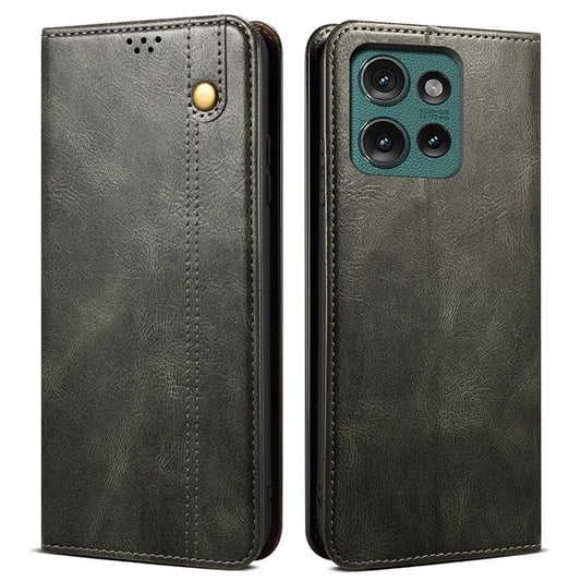 For Motorola Edge 50 5G Case Crazy Horse Texture Waxy Leather Wallet Stand Cover