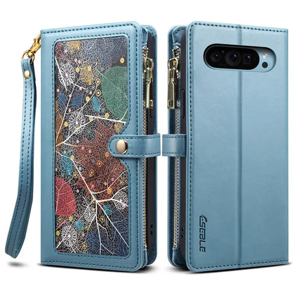 ESEBLE Galaxy Series For Google Pixel 9 Pro  /  Pixel 9 Case Leather Zipper Phone Cover RFID Blocking