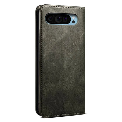 For Google Pixel 9 Pro  /  Pixel 9 Case Crazy Horse Texture Waxy Leather Wallet Stand Cover