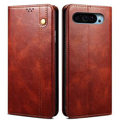 For Google Pixel 9 Pro  /  Pixel 9 Case Crazy Horse Texture Waxy Leather Wallet Stand Cover