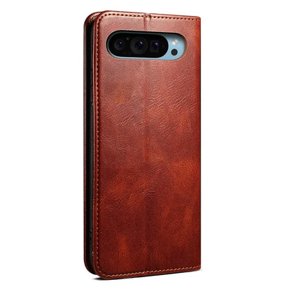 For Google Pixel 9 Pro  /  Pixel 9 Case Crazy Horse Texture Waxy Leather Wallet Stand Cover