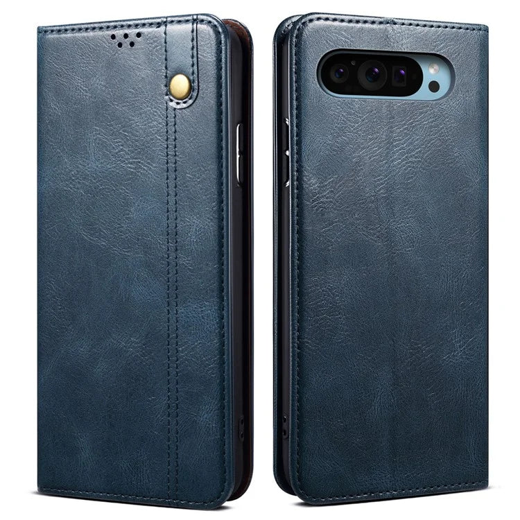 For Google Pixel 9 Pro  /  Pixel 9 Case Crazy Horse Texture Waxy Leather Wallet Stand Cover