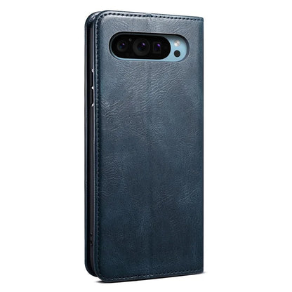 For Google Pixel 9 Pro  /  Pixel 9 Case Crazy Horse Texture Waxy Leather Wallet Stand Cover