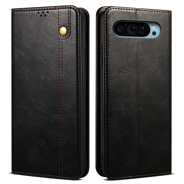 For Google Pixel 9 Pro  /  Pixel 9 Case Crazy Horse Texture Waxy Leather Wallet Stand Cover