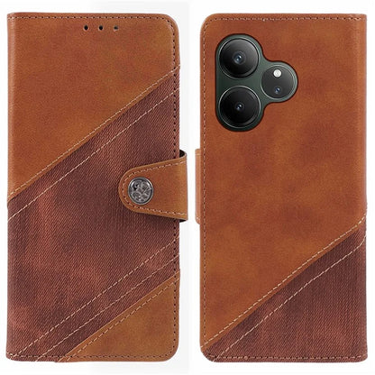 For Realme GT 6 5G Case Splicing Texture Leather Phone Cover Viewing Stand