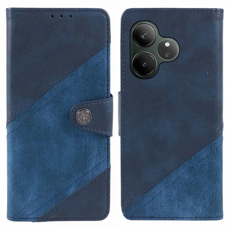 For Realme GT 6 5G Case Splicing Texture Leather Phone Cover Viewing Stand