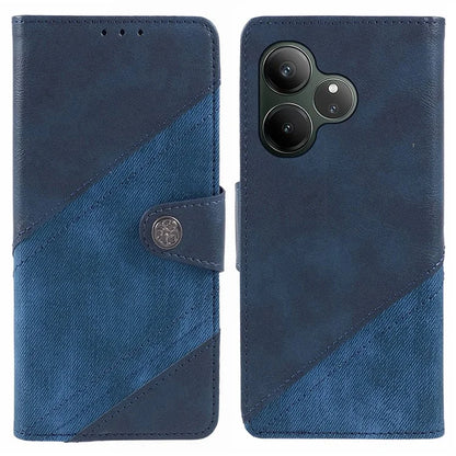 For Realme GT 6 5G Case Splicing Texture Leather Phone Cover Viewing Stand