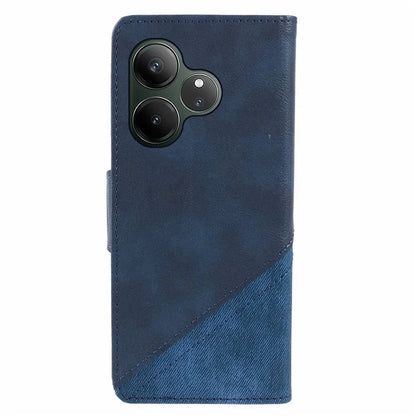 For Realme GT 6 5G Case Splicing Texture Leather Phone Cover Viewing Stand