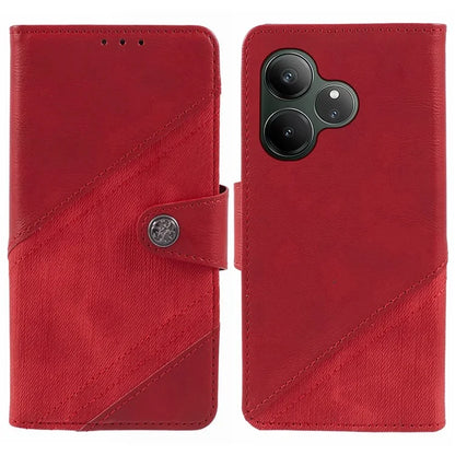 For Realme GT 6 5G Case Splicing Texture Leather Phone Cover Viewing Stand