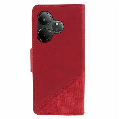 For Realme GT 6 5G Case Splicing Texture Leather Phone Cover Viewing Stand