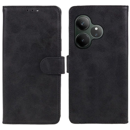 For Realme GT 6 5G Case PU Leather Wallet Protective Phone Cover Calf Texture
