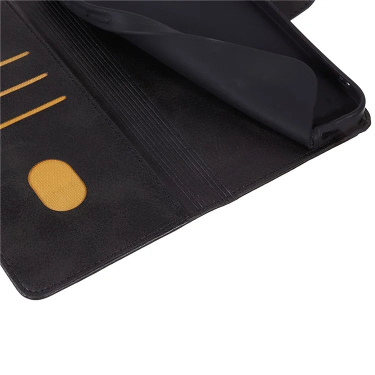 For Realme GT 6 5G Case PU Leather Wallet Protective Phone Cover Calf Texture