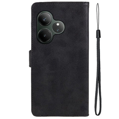 For Realme GT 6 5G Case PU Leather Wallet Protective Phone Cover Calf Texture