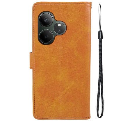 For Realme GT 6 5G Case PU Leather Wallet Protective Phone Cover Calf Texture