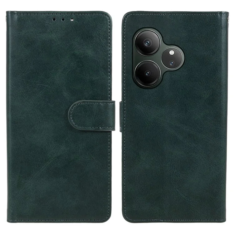 For Realme GT 6 5G Case PU Leather Wallet Protective Phone Cover Calf Texture