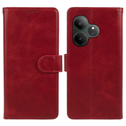 For Realme GT 6 5G Case PU Leather Wallet Protective Phone Cover Calf Texture