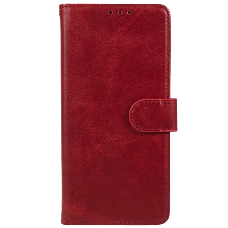 For Realme GT 6 5G Case PU Leather Wallet Protective Phone Cover Calf Texture