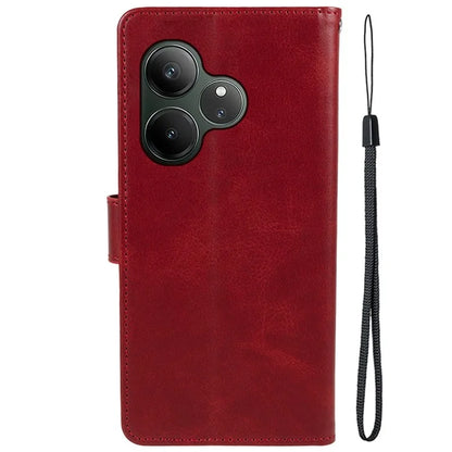 For Realme GT 6 5G Case PU Leather Wallet Protective Phone Cover Calf Texture