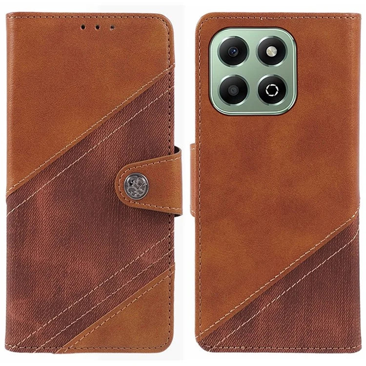 For Honor X6b 4G Case Splicing Texture Leather Phone Cover Viewing Stand