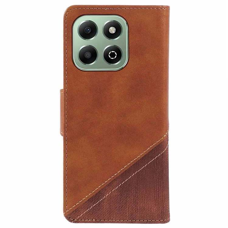 For Honor X6b 4G Case Splicing Texture Leather Phone Cover Viewing Stand