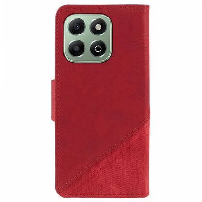 For Honor X6b 4G Case Splicing Texture Leather Phone Cover Viewing Stand