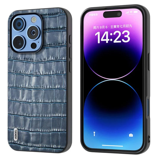 ABEEL For iPhone 16 Pro Max Cases Genuine Cow Leather+PC+TPU Drop-Proof Cell Phone Cover