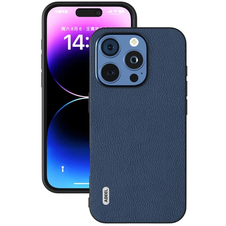 ABEEL For iPhone 16 Pro Max Cases Genuine Cow Leather+PC+TPU Phone Cover