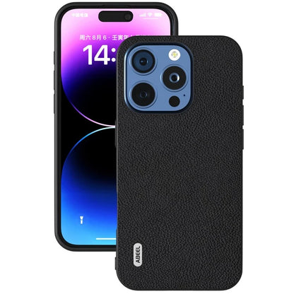 ABEEL For iPhone 16 Pro Max Cases Genuine Cow Leather+PC+TPU Phone Cover