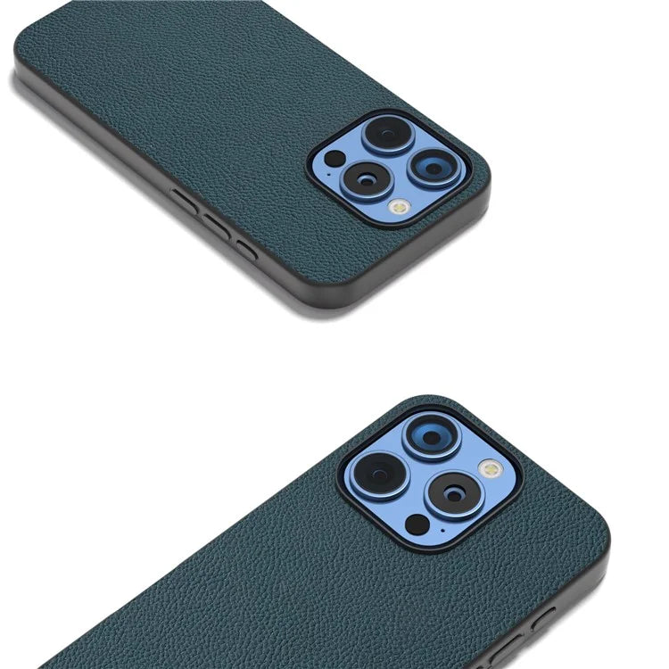 ABEEL For iPhone 16 Pro Max Cases Genuine Cow Leather+PC+TPU Phone Cover